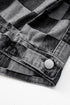 Checkered Patchwork Button up Denim Jacket